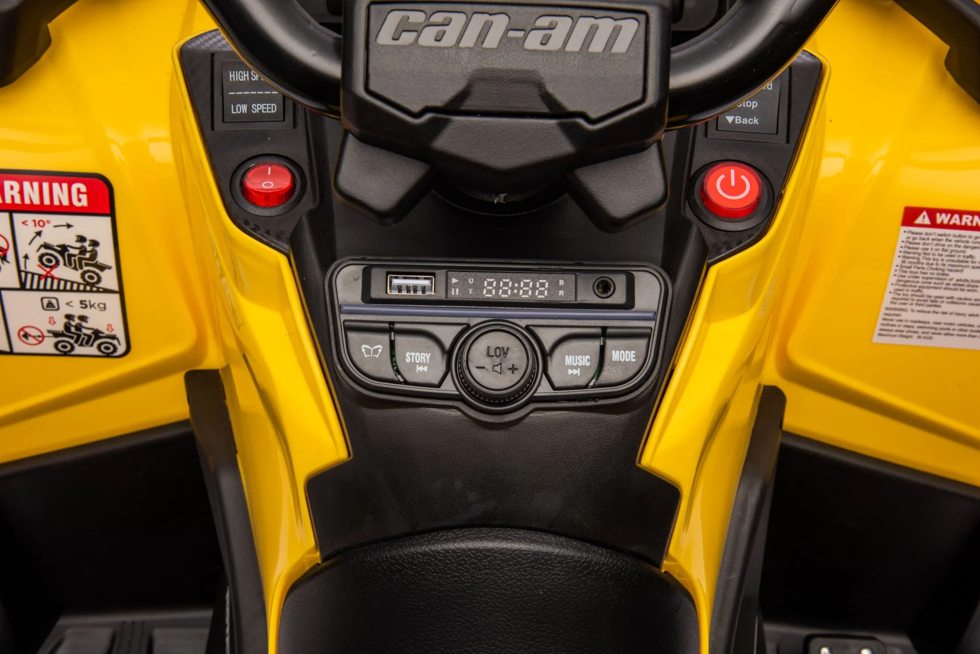 24V 800W -2 Seater  Licensed Can-Am Outlander Monster 4×4 ATV Quad Bike – Yellow - Image 21