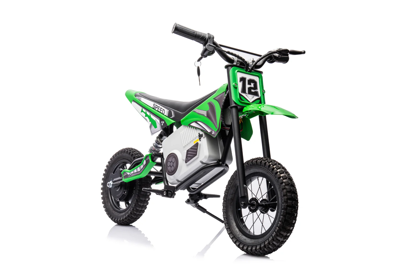24V Dirt Bike - Single Rider Electric Motorcycle for Kids - Green - Image 4