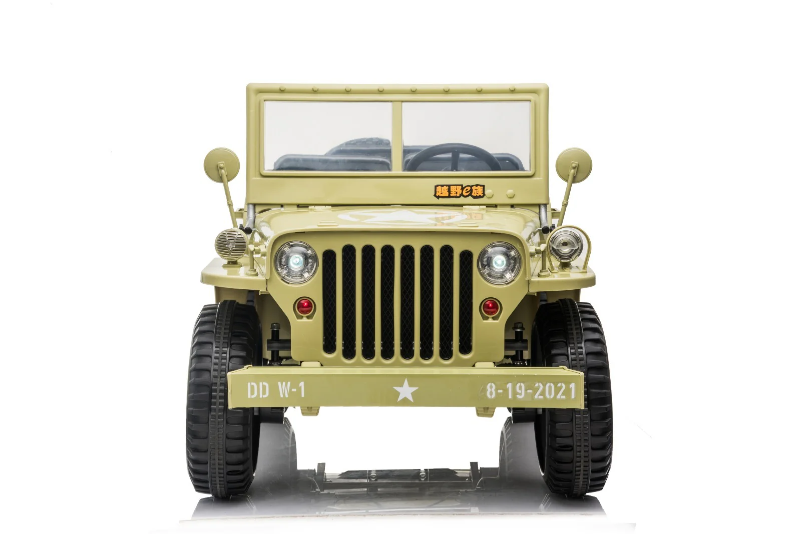24V X 14 AH 4WD Willys Jeep for Kids 3 Seater Military Jeep - Olive Green Pre-Order ETA 25th April 2026 - Image 5