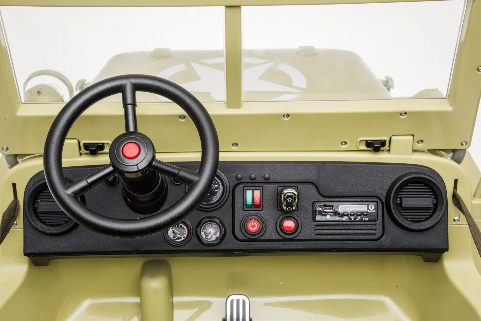 24V X 14 AH 4WD Willys Jeep for Kids 3 Seater Military Jeep - Olive Green Pre-Order ETA 25th April 2026 - Image 9