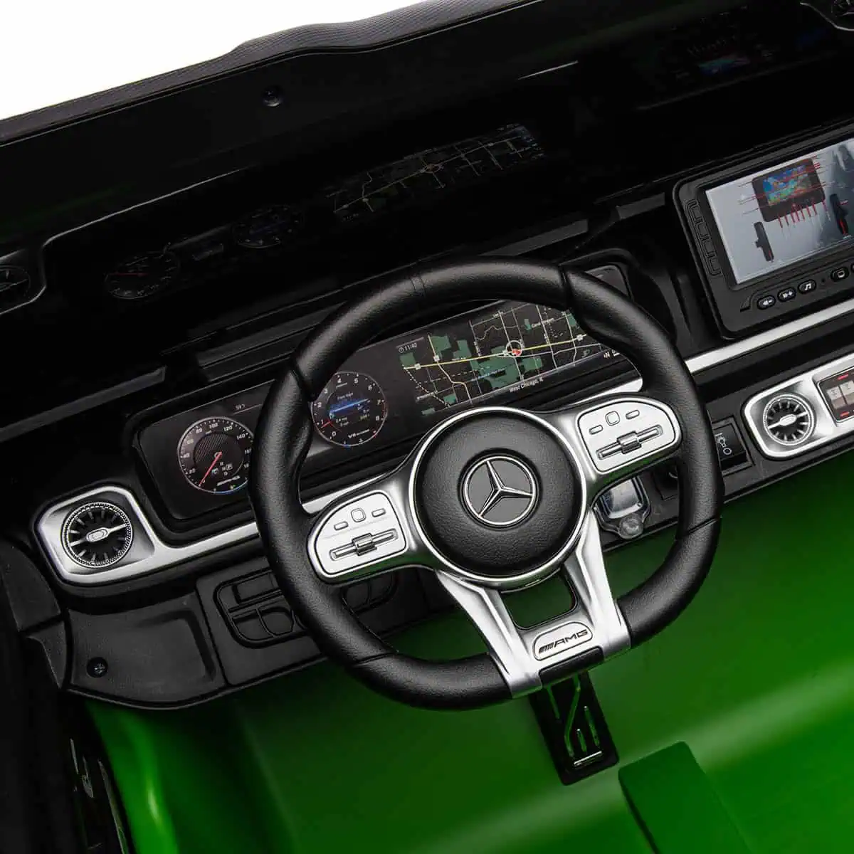 24v x 14 Ah Licensed 4x4 Mercedes-AMG G63 With Remote Contorl-800w 4WD Kids Ride-On Car -Green - Image 14