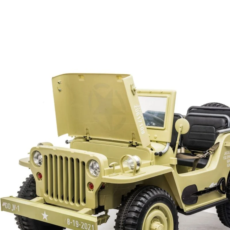 24V X 14 AH 4WD Willys Jeep for Kids 3 Seater Military Jeep - Green Pre-Order ETA 25th April 2026 - Image 12